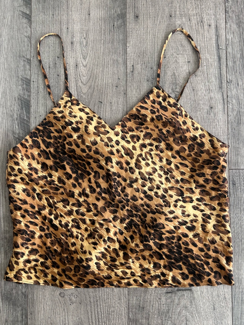 Athene Cheetah Print 100% Silk Pajamas Tank & Shorts Set Size Small - Picture 3 of 9